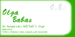 olga babas business card